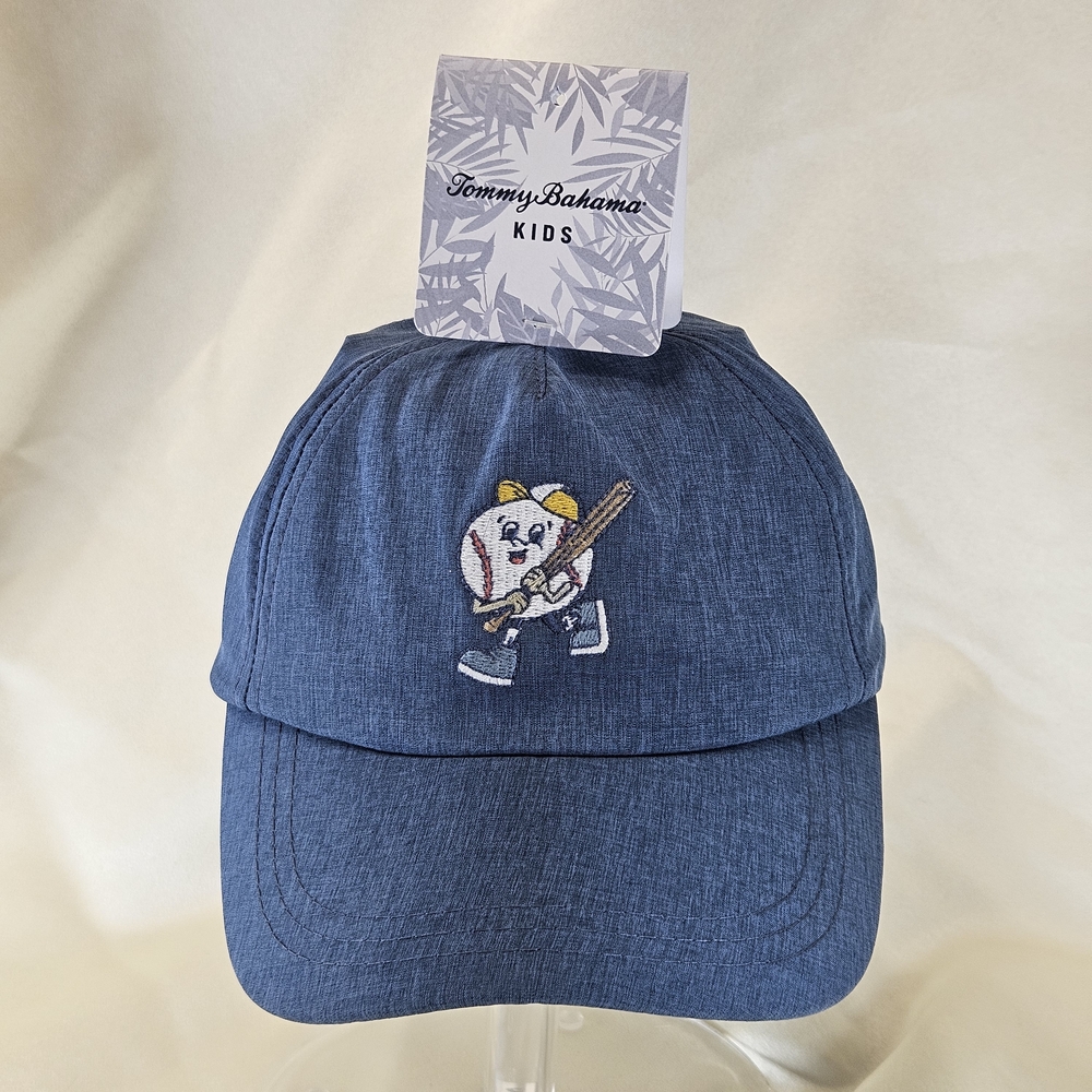 Tommy Bahama Kids Denim Blue Cap with Baseball Embroidery